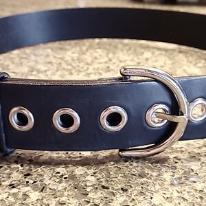 Coach 3980 Black Leather Belt with Silver BuckleSize Medium